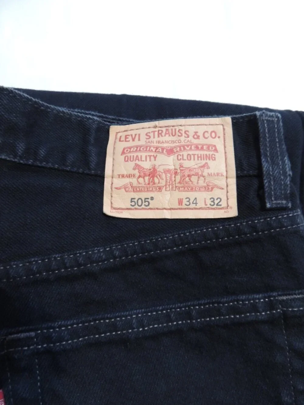 Levi 505 Jeans Y2K Men 34x32 Black Pockets Outdoor Travel Vintage Denim Jeans